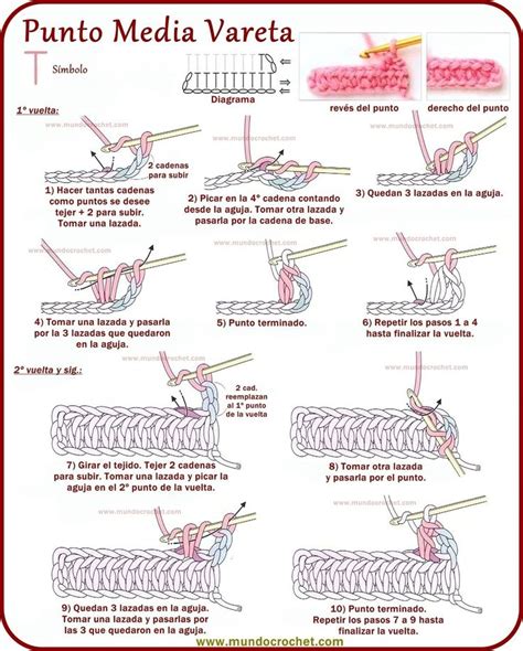 Punto Media Vareta Medio Punto Alto O Medio Punto Vareta En Crochet O