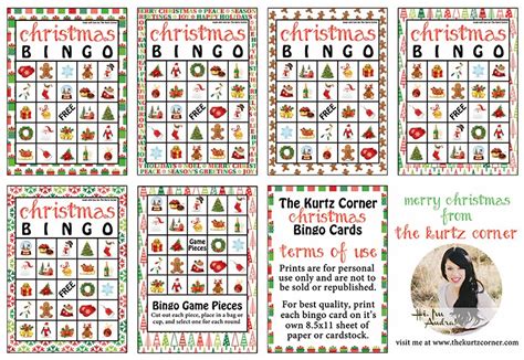 The Kurtz Corner Free Printable Christmas Bingo Cards