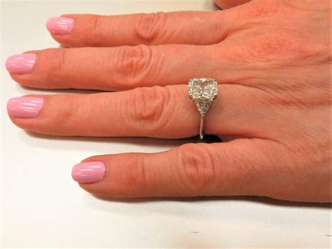 Tiffany Platinum Ring Mounting With 253ct Radiant Cut Diamond And