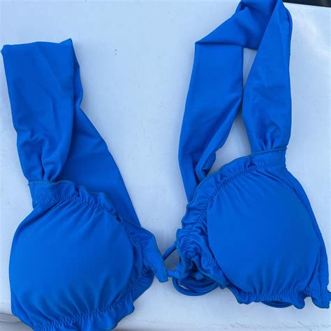 Blue Bikini Set With Adjustable Straps In The Front Depop