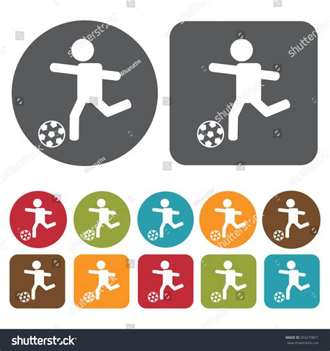 Football Soccer Kick Icons Set Vector Stock Vector Royalty Free