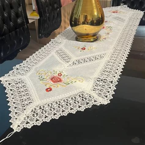 Caminho De Mesa Croche Trilho Bordado Renda Guipir 40x150cm MercadoLivre