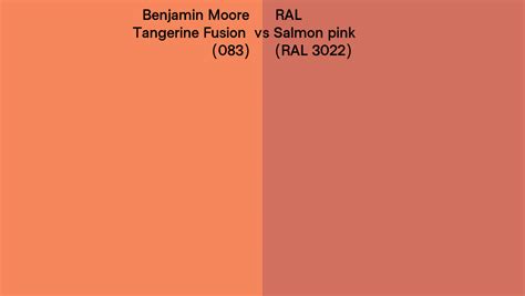 Benjamin Moore Tangerine Fusion 083 Vs Ral Salmon Pink Ral 3022