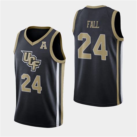 Mens Ucf Knights 24 Tacko Fall Nike Black Gold Neck Basketball Jersey