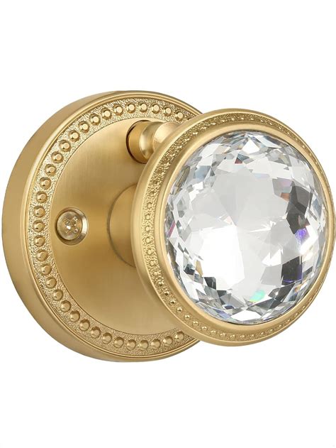 Sorwduerm Crystal Door Knobs With Lock Gold Interior