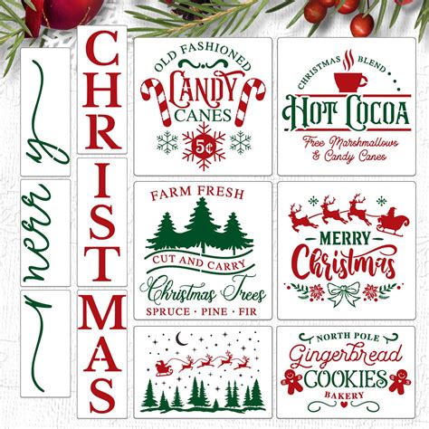 Amazon Set Of Christmas Stencils For Painting On Wood Art