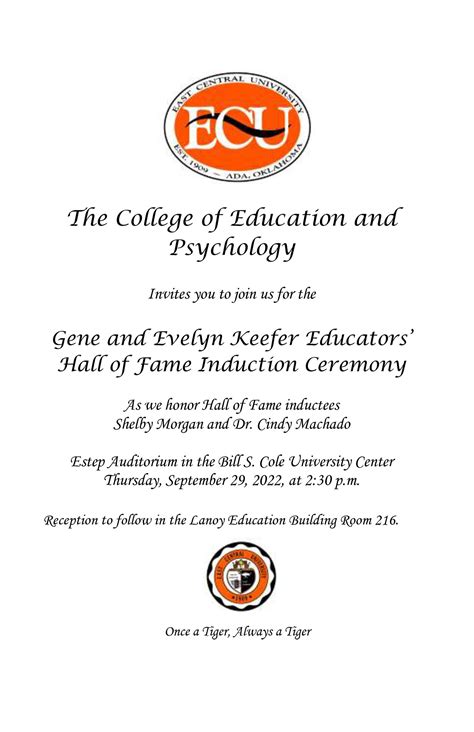 Education Hall of Fame Induction Ceremony | East Central University