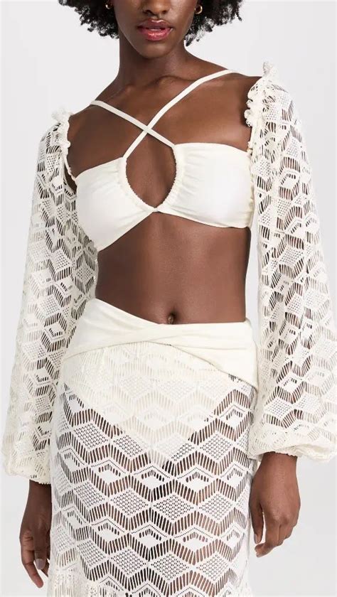 Patbo Crochet Sleeve Bikini Top