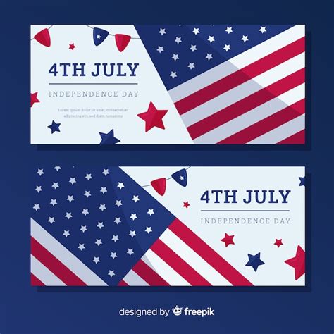 Free Vector | Fourth of july banners