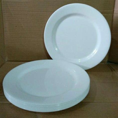 Jual Piring Prasmanan Plastik 10 Inch Putih 1lusin 12 Pcs Shopee