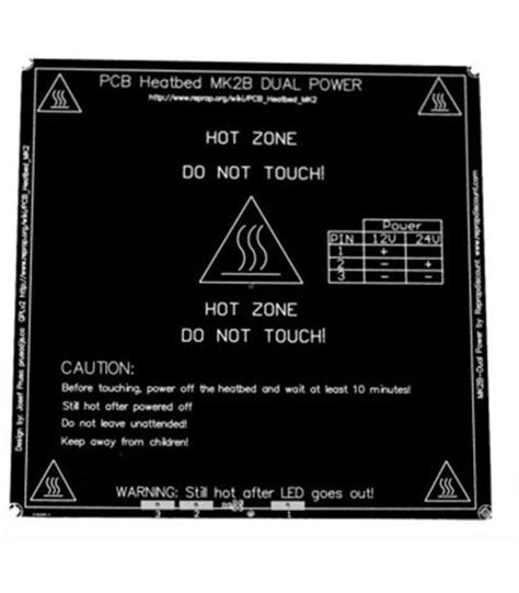 Black Hot Bed MK B PCB V V Impressora Reprap D