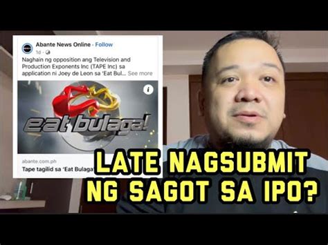 TAPE Tagilid Sa Eat Bulaga Trademark Ayon Sa Abante News Reaksyon Ko