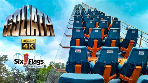 2021 Goliath Roller Coaster On Ride Back And Middle Seat 4k Pov Six