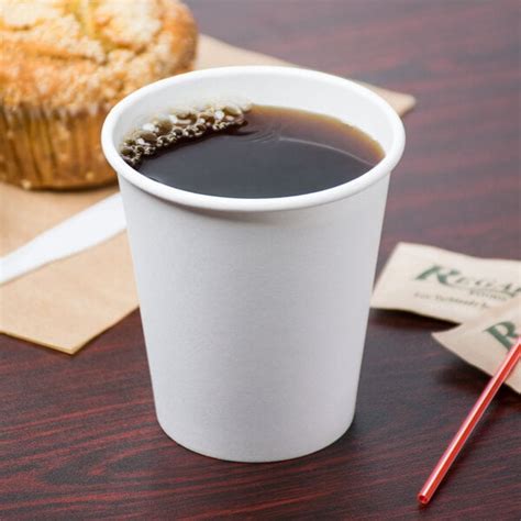 Choice 10 Oz White Poly Paper Hot Cup 50 Pack