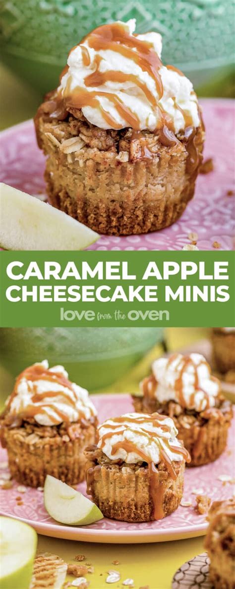 Mini Caramel Apple Cheesecakes • Love From The Oven