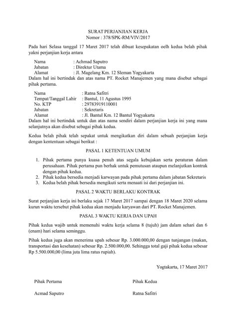 5 Contoh Surat Kontrak Kerja Lengkap Beserta Template Kitalulus