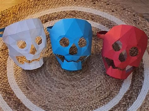 Papercraft Mask Skull Mask For Halloween And Cosplay Party Lowpoly