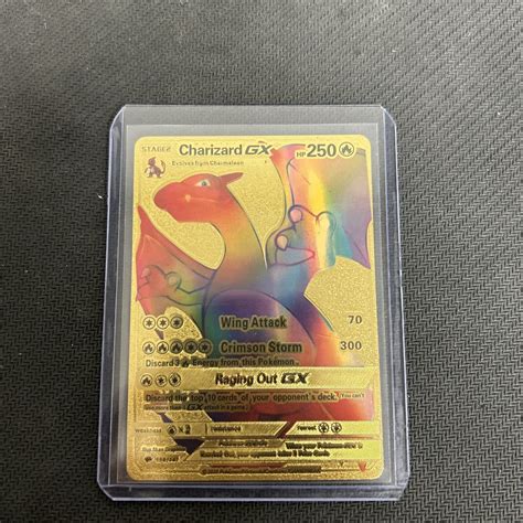 Mavin RARE 2020 Pokémon Charizard Rainbow GX Gold Foil