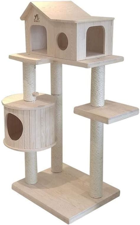 Aoligei Alberi Tiragraffi Per Gatti Solido Legno Gatto Lettiera Gatto Casa Gatto Mobili In Legno