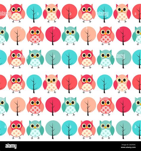 Owl Seamless Pattern Background Illustration Stock Photo Alamy