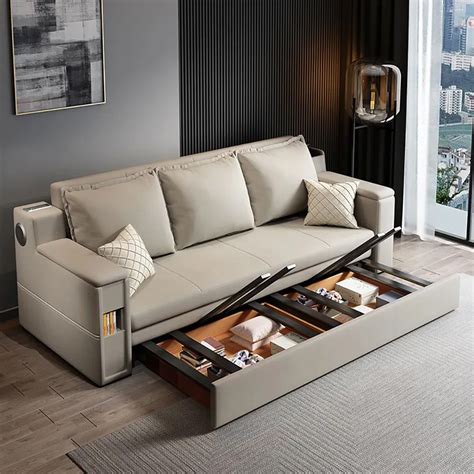 This sofa goes from a sofa sectional to a full-size sleeper with ...