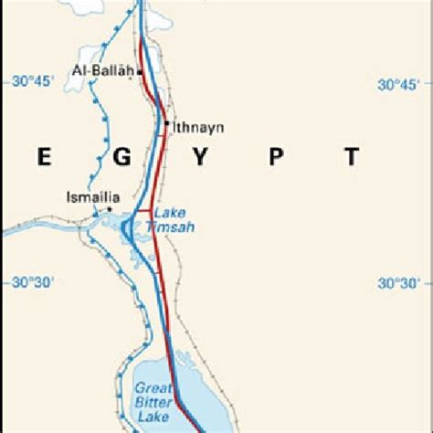 Map of Suez Canal after August 2015 | Download Scientific Diagram