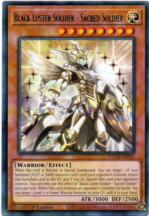 Black Luster Soldier Sacred Soldier Carta Yugi Toch En035