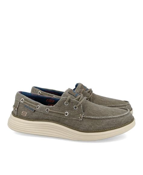 Skechers Status Lorano Canvas Boat Shoe For Men