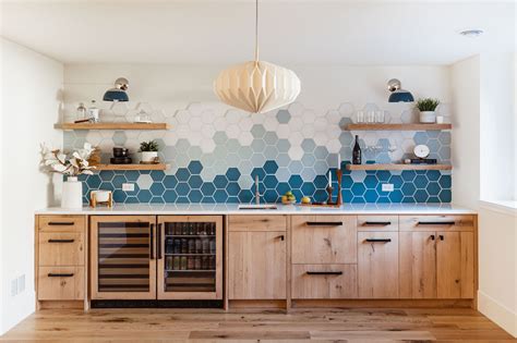 Ombre Hexagon Backsplash Fireclay Tile