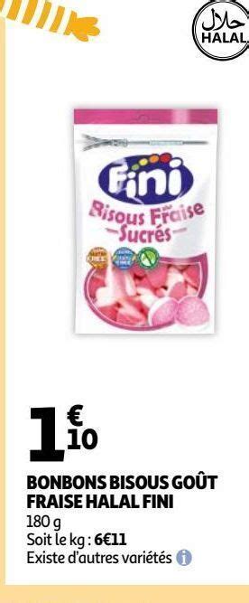 Promo Bonbons bisous goût fraise halal fini chez Auchan Supermarché