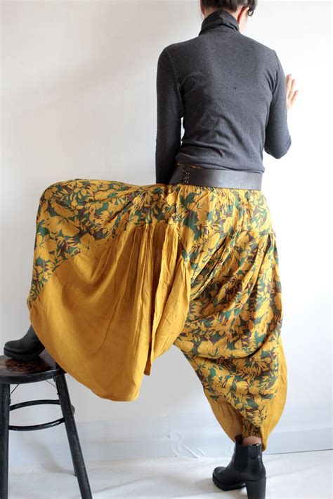 Pants Harem Pants 1135 Mix Silk M And L Harem Etsy