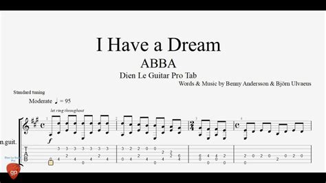 Abba I Have A Dream Guitar Tabs Youtube