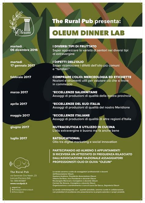 Oleum Dinner Lab Viaggio Alla Scoperta Dell Olio Di Oliva Ricetta