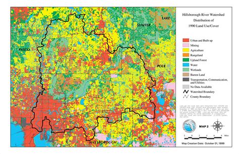 Hillsborough River Watershed Distribution Of 1990 Land Usecover Map 2