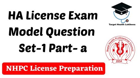 Ha License Exam Model Question Set Part A Nhpc Ha License