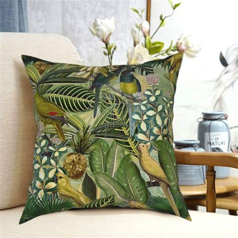 Housse De Coussin Jungle Vintage Nature Tropical Mycoussin Fr