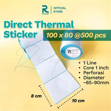 Jual Direct Thermal Sticker 100x80 MM Stiker Resi Pengiriman Label