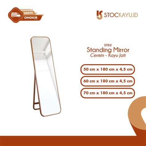 Jual Standing Mirror Cermin Berdiri Full Body Kayu Jati Solid St