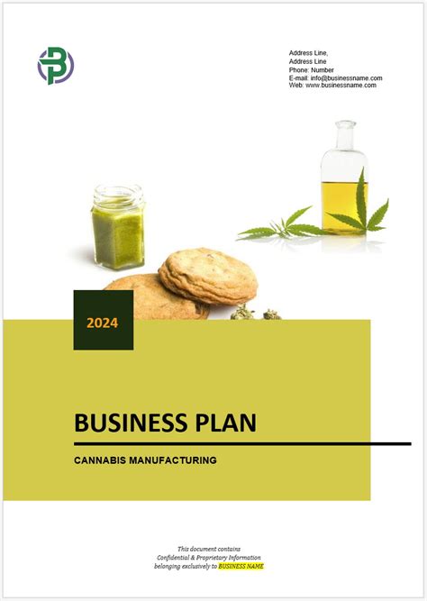 Cannabis Manufacturing Business Plan Template With In House Processing Business Plan Templates