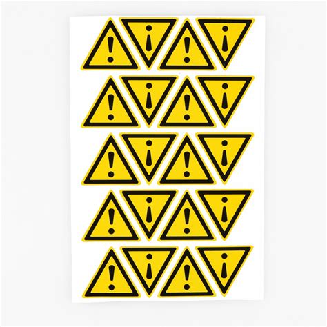 Buy 100pcs 25mm Exclamation Mark Waterproof Triangle Symbol Warning Labels Danger Caution