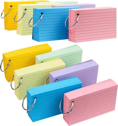 Amazon Tecmisse 600 Pcs Index Cards 3 X 5 Color Flash Cards With