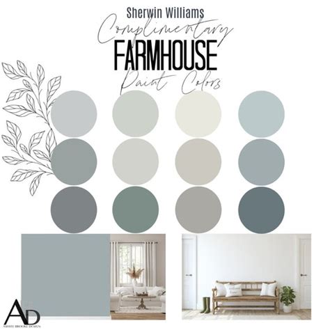 Sherwin Williams Complimentary Farmhouse Paint Color Palette Etsy