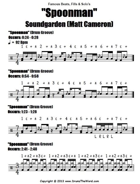 "Spoonman" Drum Beats & Grooves - Free Video Drum Lesson (Soundgarden ...