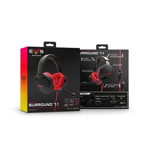 Cascos Gaming ESG 4 Surround 7 1 Red