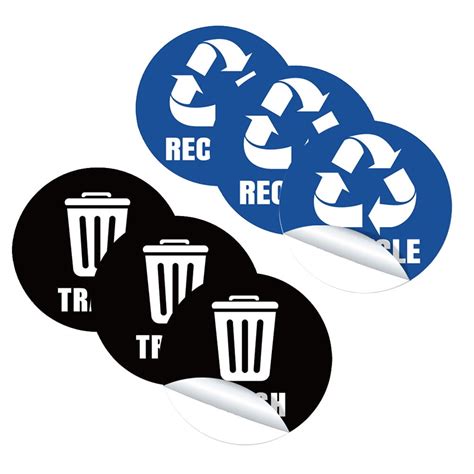 Stickers Trash Recycle Label Waste Garbage Sticker Can Decals Classification Bin Container ...