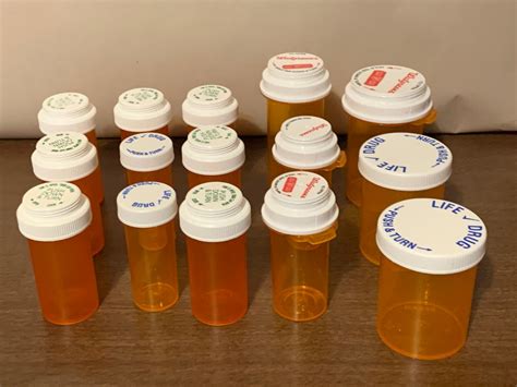 Amber Empty Pill Bottles Lot Of 20 Empty Prescription Bottles Amber