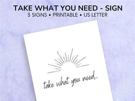 Take What You Need Sign Printable Poster Digital Download - Etsy