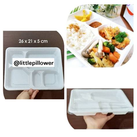 Jual ISI 50PCS 5S PUTIH Mika Bento Sekat 5 PUTIH Bento Box Tray