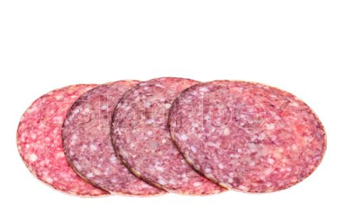 Round Slices Of Chopped Sausage On Stock Image Colourbox