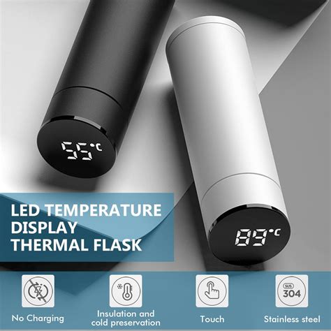 500ML Smart Thermos Water Bottle Led Digital Temperature Display